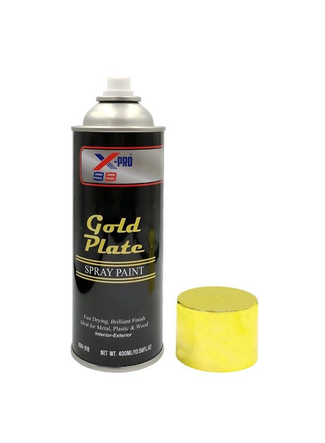 Xpro Gold Plate Spray Paint 400ml – Quick Dry, Smooth Finish, High Coverage, Non-Bleeding Formula, Water and Scratch Resistant, Suitable for Metal Plastic Wood, Automotive Touch-Up, Furniture Coloring, Decorative Projects, Easy DIY Use - Image 4