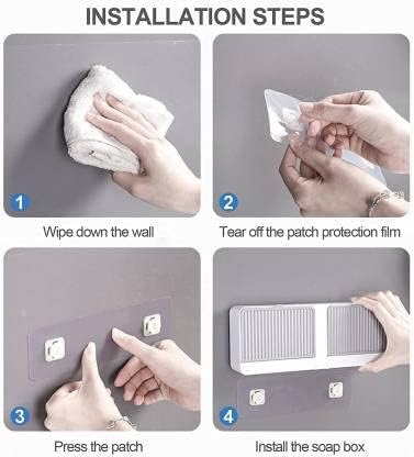 Hovico New Creative Wall Mounted Soap Box with Lid Double Grids Soap Draining Rack Bathroom Shower Soap Holder,Multi-Color,Plastic,Multicolor - Image 4