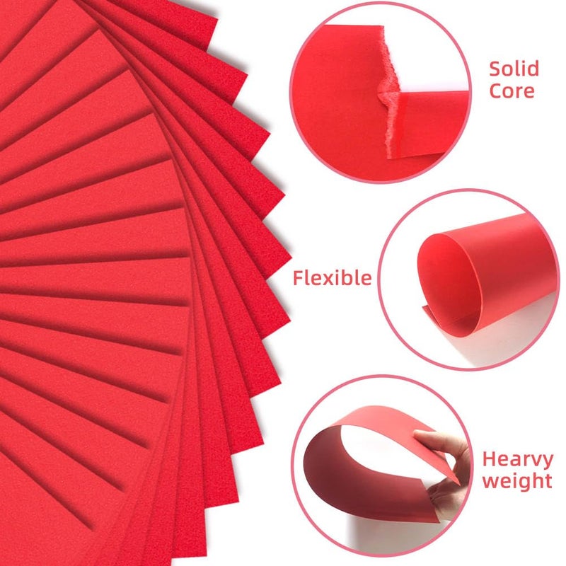 TEETOOKEA Red Cardstock 8.5 x 11 Inch, 30 Sheet Card Stock, 92lb/250gsm Thick Cover Stock, Heavyweight Printer Paper for Invitations, Scrapbooking, Crafts, DIY Projects, Drawing & Decorations - Image 5