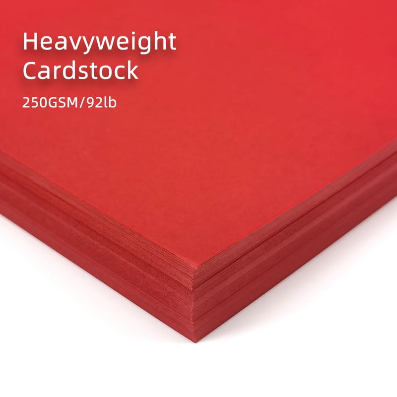TEETOOKEA Red Cardstock 8.5 x 11 Inch, 30 Sheet Card Stock, 92lb/250gsm Thick Cover Stock, Heavyweight Printer Paper for Invitations, Scrapbooking, Crafts, DIY Projects, Drawing & Decorations - Image 4