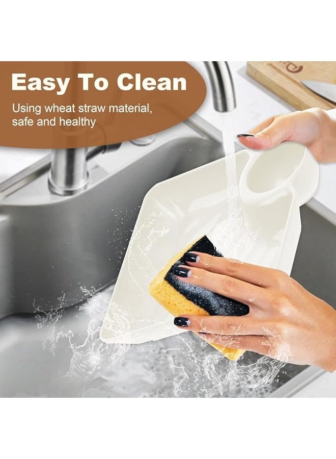 DUNISO 7 قطع أطباق وجبات خفيفة، طبق زلابية، طبق تقديم رقائق وغمس، صينية تقديم مع قسم صلصة الغمس، سهلة التكديس، سهلة التنظيف، لرقائق وغمس، سوشي، زلابية، تاكو، دجاج مقلي، أبيض - Image 4