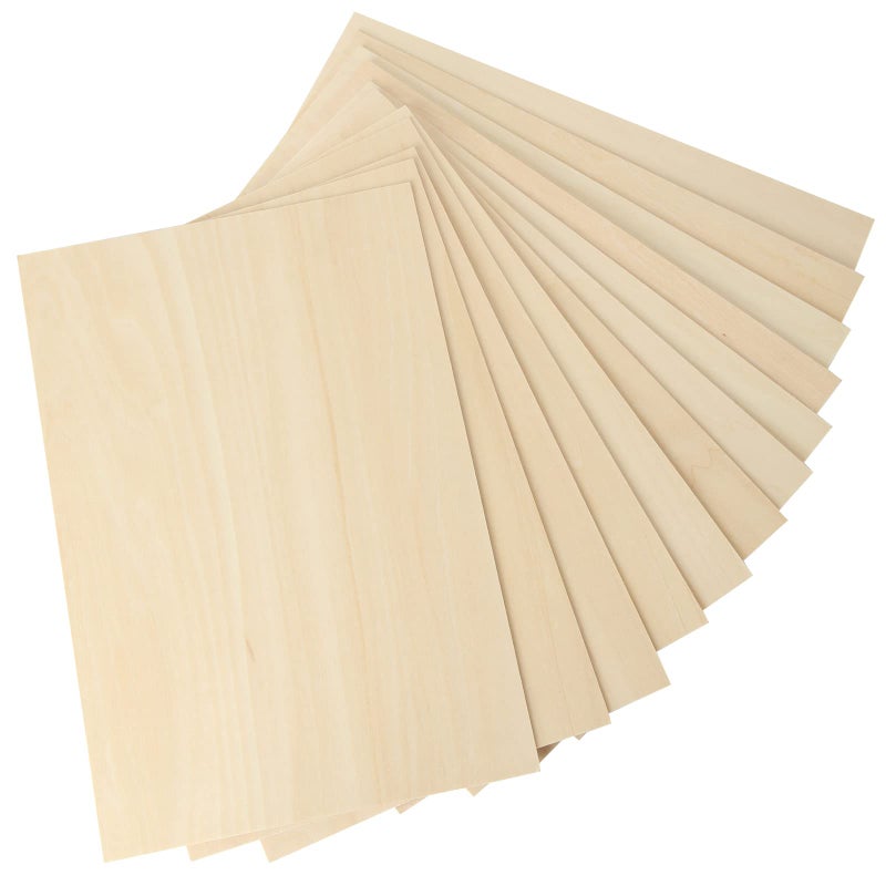 JMIATRY 24 Pcs Balsa Wood Sheets 300x200x2mm Plywood Sheet Unfinished Basswood Sheets for Home Decoration DIY Crafts Projects Woodcraft Model Painting and Engraving