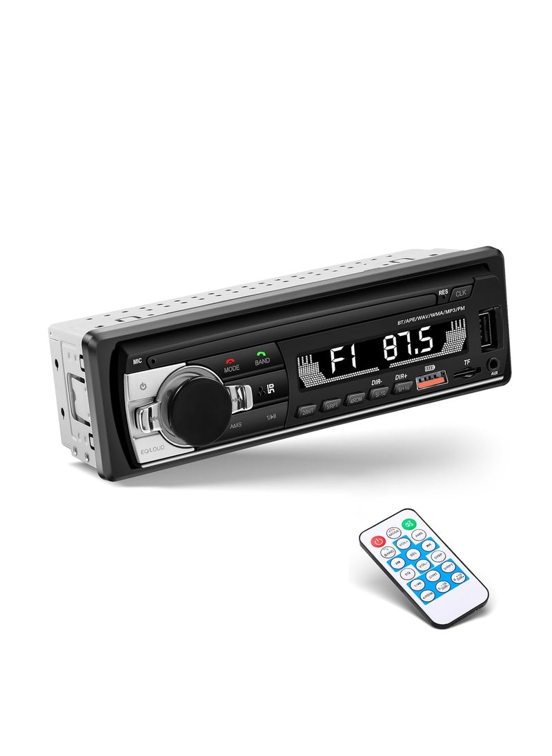 Single Din Car Audio System with APP Control MP3 Player for Car Stereo Radio Support Bluetooth Handsfree/USB/FM/TF/AUX/Fast Charging(Not with RDS)