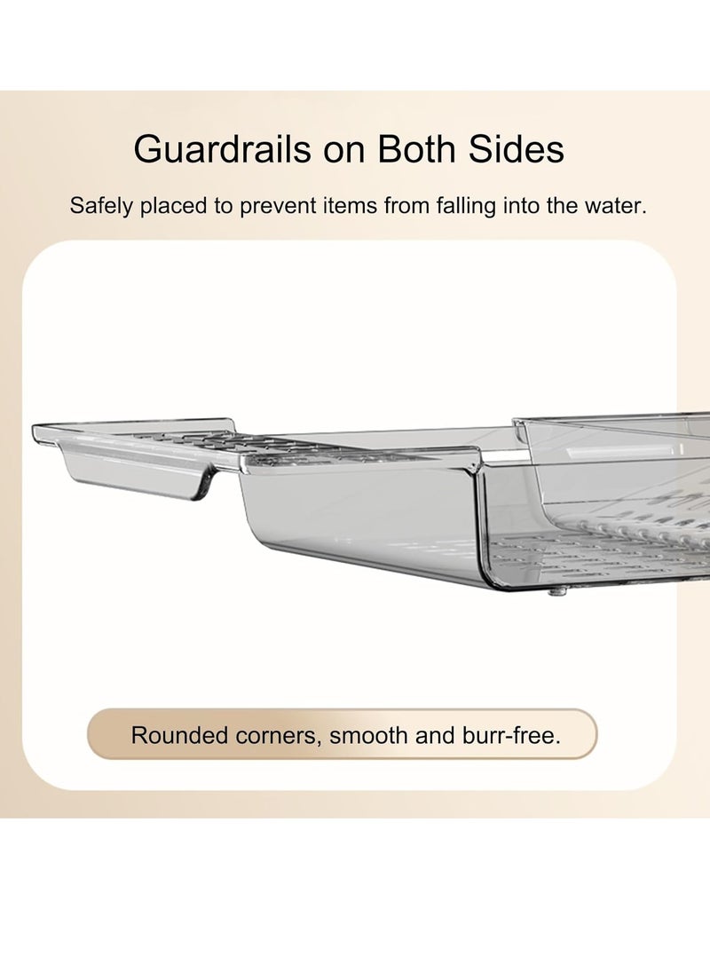 Adjustable Waterproof Clear Bathtub Shelf, Bathtub Board, Bathtub Tray, Bathtub Shelves, Bathtub Storage Board, Transparent Bathtub Stroage Rack