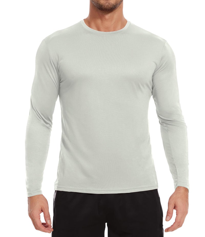 Kinglaman 7 Pack Men Dry Fit Workout Long Sleeve Athletic Gym UPF SPF UV Sun Protection Quick Dry Lightweight Shirts 1 Black 1 Grey 1 Heather Grey 1 Blue 1 Dark Blue 1 Dark Green 1 Wine Medium - Image 2