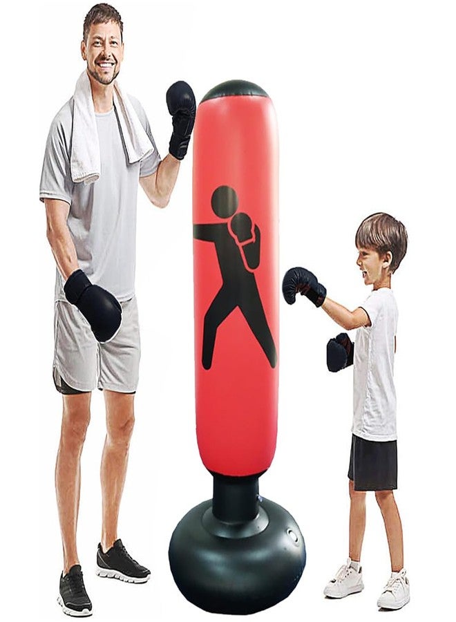 Proberos® Inflatable Boxing bag1 for Kids Adults, Punching Bag Karate Inflated Toy Gifts for Boys and Girls, Standing Boxing Bag for Immediate Bounce-Back for Taekwondo, Boxing kit for Kids - Image 1