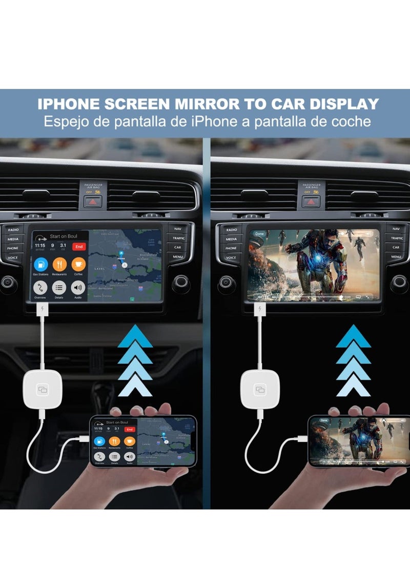 CarMirror Carplay Adapter, for Apple Wired Carplay Converter with Carplay Cable, Plug&Play, Real-Time Transmission of Mobile Phone Screen to Enjoy All Mobile APP, Music, Navigation, Video(Square) - Image 3