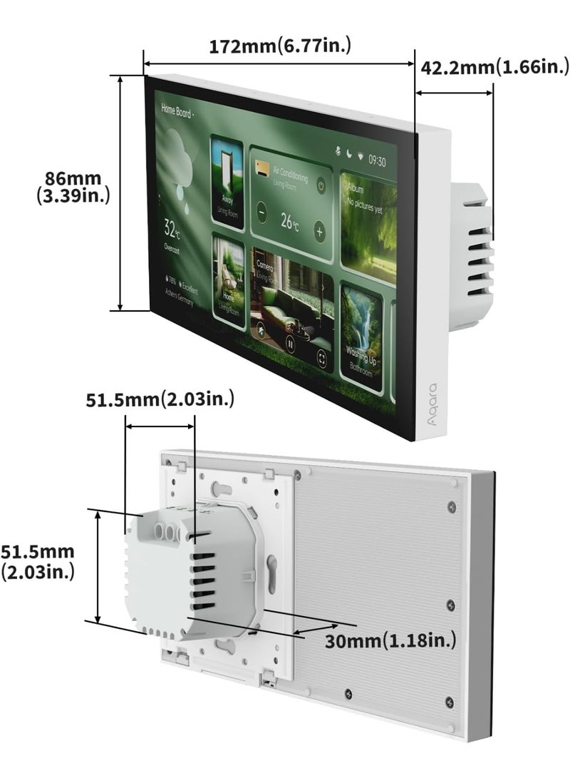 Aqara Panel Hub S1 Plus, 6.9-inch Smart Control Panel, Matter Bridge & Zigbee 3.0 Hub, 2 Relay Switches - Image 5