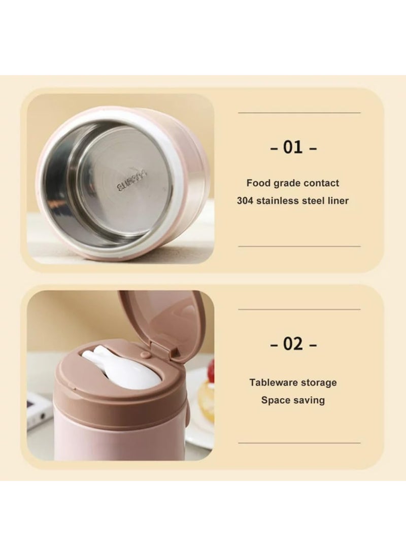 daiDokoro daiDokoro 730ml Stainless Steel Leakproof Lunch PotMeal Jar with Foldable Spoon for OfficeSchoolCollege Fern Green  - Image 3