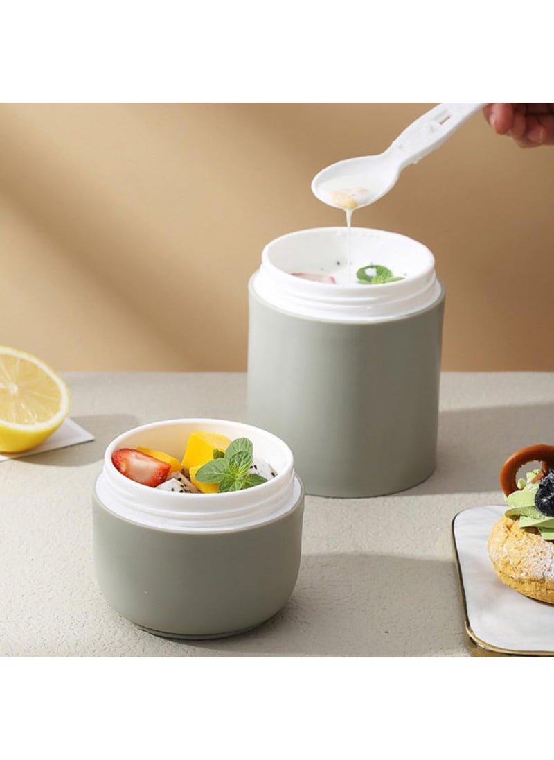daiDokoro daiDokoro 730ml Stainless Steel Leakproof Lunch PotMeal Jar with Foldable Spoon for OfficeSchoolCollege Fern Green  - Image 2