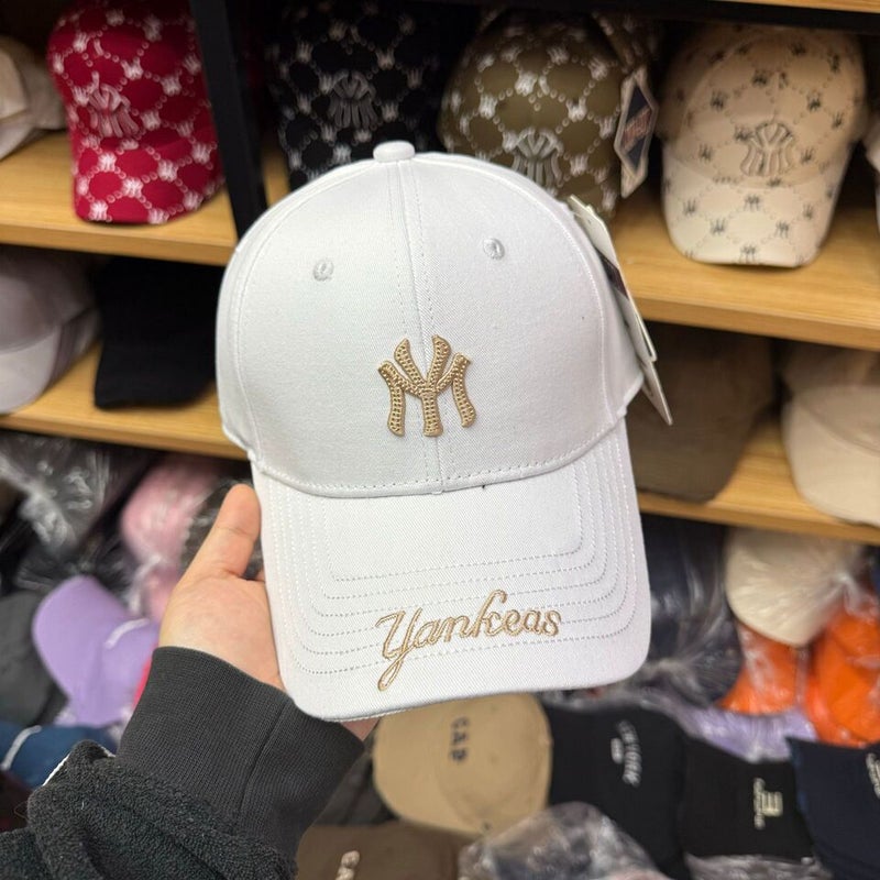 Baseball Cap Women Korean MY Embroidered Hard Brim UV Protection Hat - Image 1
