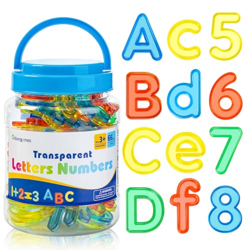 Odoorgames 66 Pcs Translucent Letters and Numbers Light Table Toys Manipulatives and Accessories for Enhanced Learning Fun - Image 1