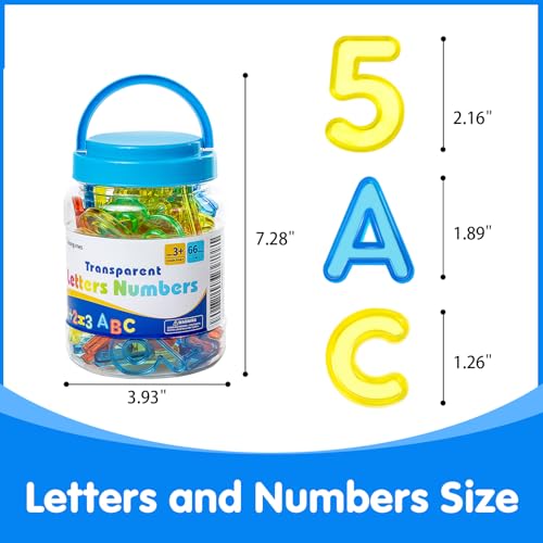Odoorgames 66 Pcs Translucent Letters and Numbers Light Table Toys Manipulatives and Accessories for Enhanced Learning Fun - Image 5