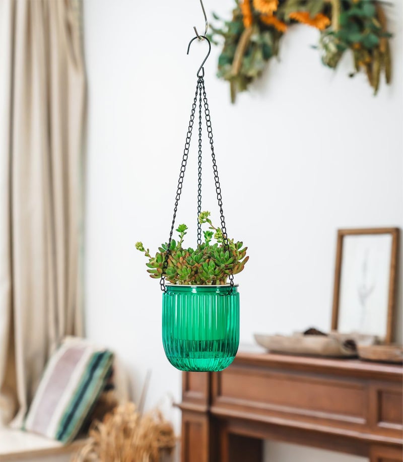 Josteve 4.5 Inch 2 Pcs Self Watering Hanging Planter Indoor Plant Pots Drainage Holes, Outdoor Small Hanging Planters Flower Pot Basket, Visible Water Level, Plant Hanger Home Decor, Gardening - Image 4
