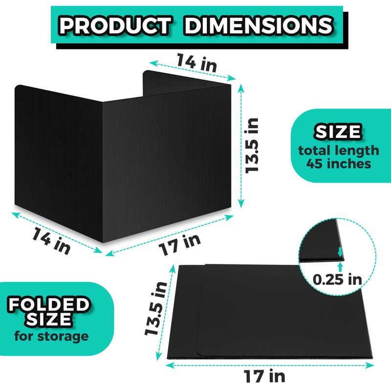Storage Standard 22-Pack Desk Dividers for Students - Durable & Waterproof Plastic Study Carrel Divider, Classroom Folders Teacher Supplies, Easy-to-Clean Plastic Privacy Shield Folder Boards for Student Desks, Black - Image 4