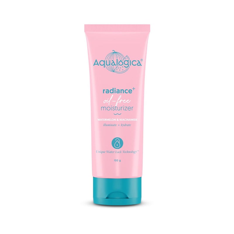 Aqualogica Aqualogica Radiance+ Oil Free Face Moisturizer | Watermelon & Niacinamide Infused | Helps Reduce Acne Marks | Hydrates Skin without Stickiness | 3.38 Fl Oz/100ml