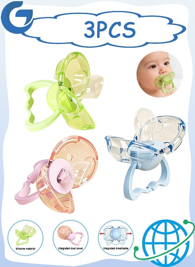 GD 3 PCS Baby Pacifier, Slimline Pacifiers for Babies with Sterilization Box, Silicone Newborn Pacifiers BPA Free - Image 1