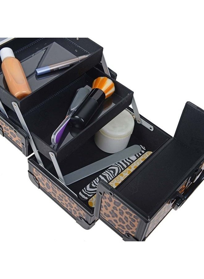 Shany - Mini Makeup Train Case With Mirror - Purple - Image 1