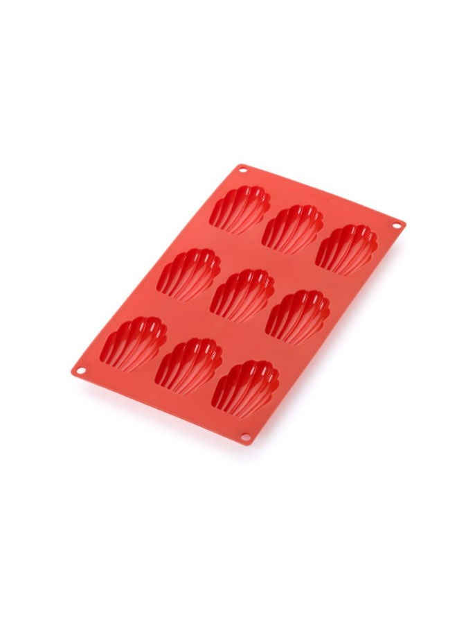 Lekue Silicone Madeleine Baking Tin, 9 Moulds - Interismo -Red - Image 1