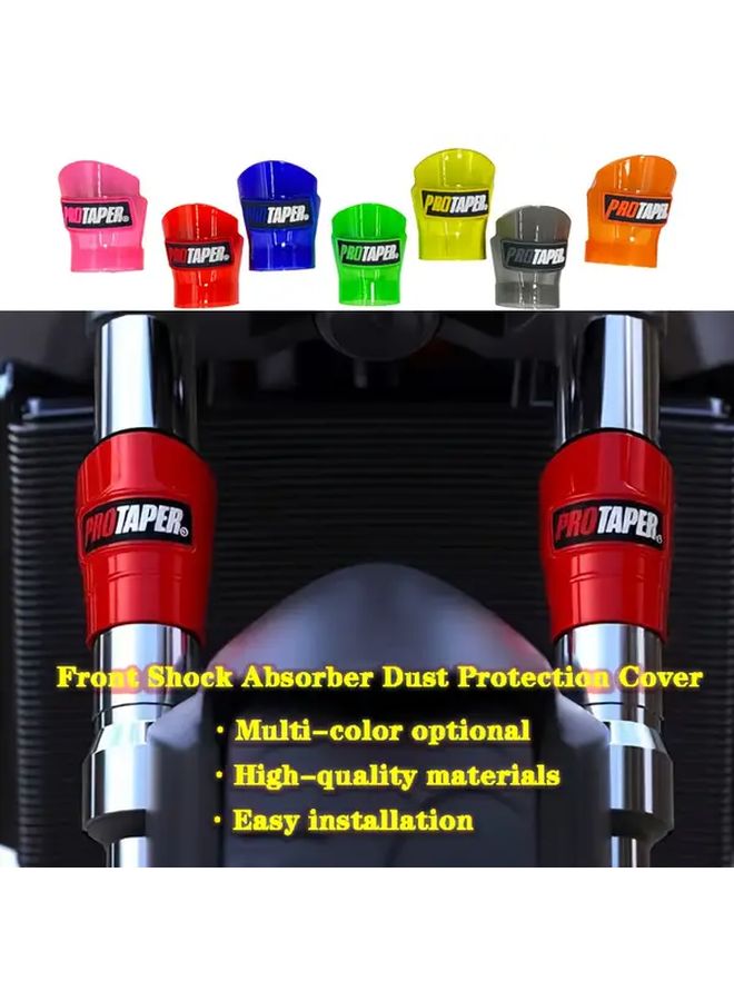 Red Plastic Motorcycle Scooter Front Fork Shock Absorber Cover Heavy Duty Dust Resistant Impact Protection ATV UTV Easy Install Dirt Scooter 1 Set - Image 3