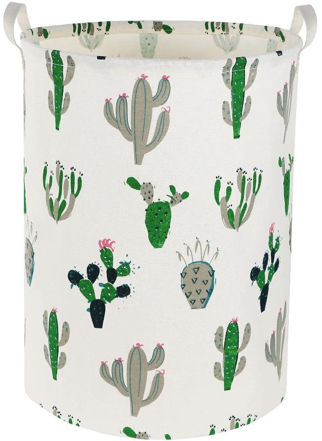 TIBAOLOVER - TIBAOLOVER Laundry Basket Kids laundry hamper Cactus Hamper Toy Storage Bin Organizer for Boys and Girls Cactus Room Decor(Green and Gray） - Image 1