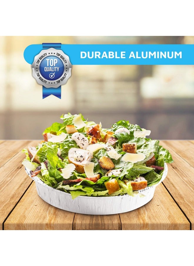 MontoPack MontoPack 9” Round Aluminum Foil Pans with Clear Lids | Disposable Containers with Straight Walls for Storing, Baking, Meal Prep & Reheating | Freezer & Oven Safe, Recyclable | 40 Pack of Tins  - Image 5