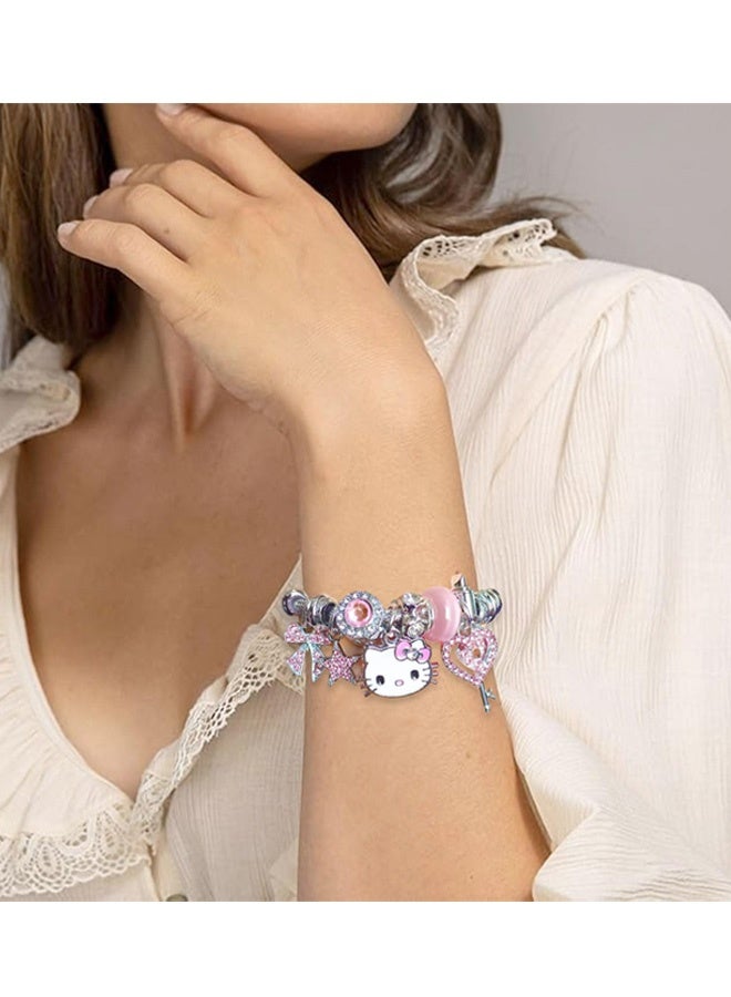 هالو كيتي مجموعة مجوهرات وإكسسوارات 3 في 1 لطيفة من هالو كيتي، تتكون من أقراط وأساور وقلادة قابلة للتعديل من الفولاذ المقاوم للصدأ بتصميم كلاسيكي كرتوني، هدية مثالية لها في عيد ميلادها أو عيد زواجها أو للملابس اليومية غير الرسمية، باللون الوردي. - Image 5