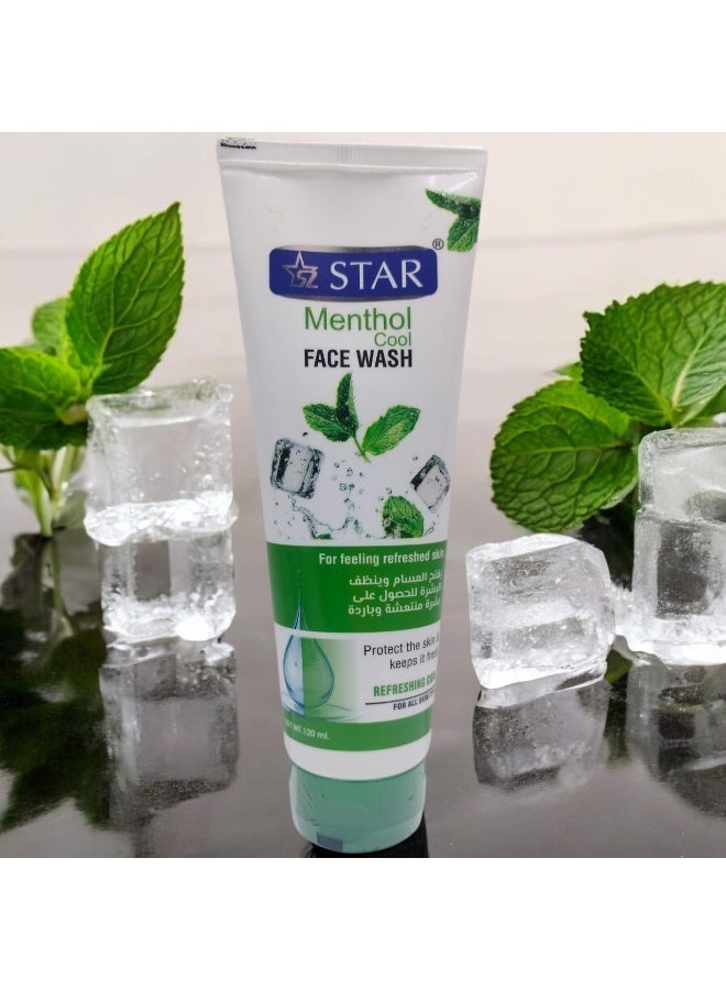 Star SZ Star Menthol Cool Face Wash 2PC COMBO – Deep Cleansing & Refreshing Cooling Cleanser (2x120ml) - Image 2