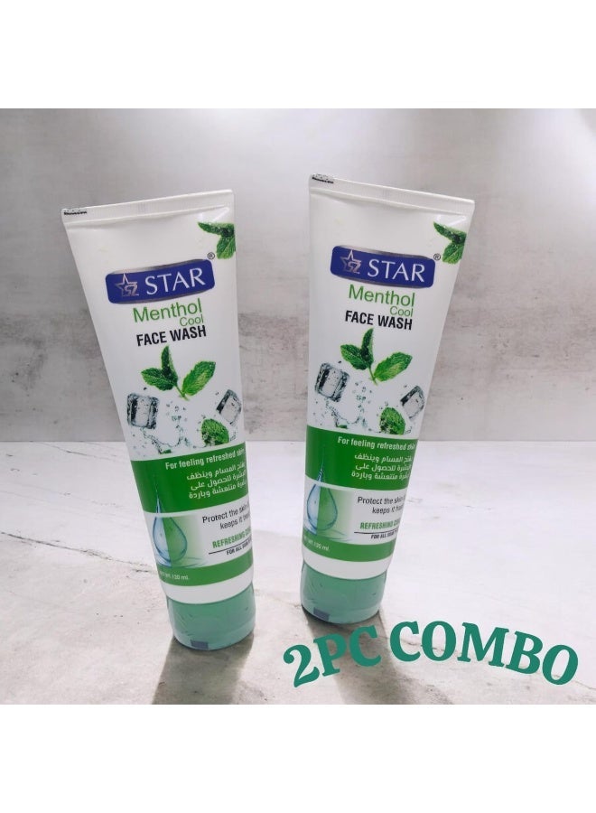 Star SZ Star Menthol Cool Face Wash 2PC COMBO – Deep Cleansing & Refreshing Cooling Cleanser (2x120ml) - Image 1