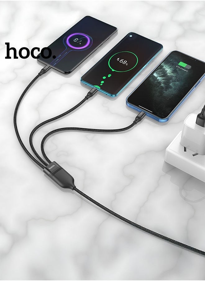 hoco. U104 3-in-1 Ultra 6A fast charging data cable(for iP+Micro+Type-C)  - Image 5