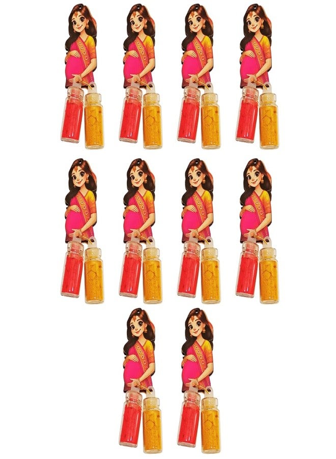 Sri Yagnaa - Seemantham MDF Pasupu Kumkum - Return Gifting Pasupu Kumkum - MDF Haldi Kumkum Gifting - Pasupu Kumkum for Thamboolam - Return Gifting - Handicrafted Pasupu Kumkum (Seemantham) - Image 1