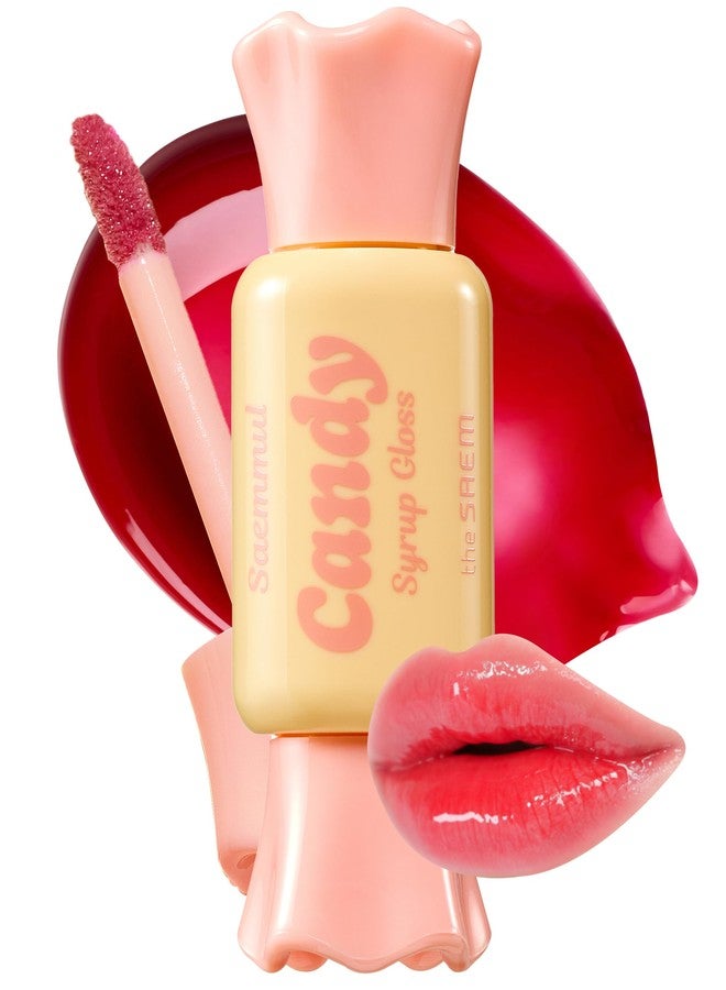 THESAEM Saemmul Candy Syrup Gloss 02 Cherry Syrup - Buildable High Shine Bouncy Lips with Cute Candy Tint - Long Lasting Plumping & Moisturizing, 0.2 fl.oz. - Image 1