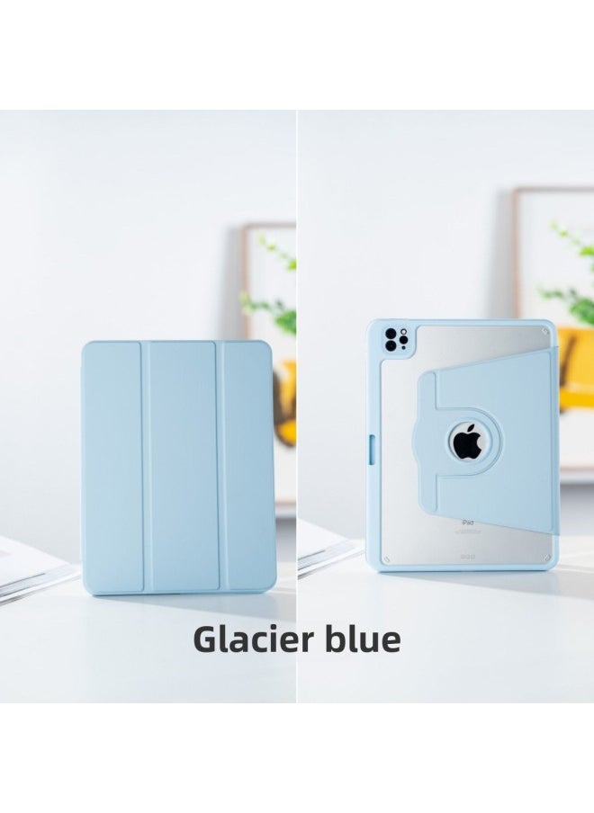 Generic - Suitable For Apple IPadpro11 Protective Cover Air5 Acrylic 9.7 Flat IPad10.2 Rotating 10.9 Hard Case-Color:[three-fold Rotation] Glacier Blue-Applicable Model:2022 Ipadpro-11 - Image 1