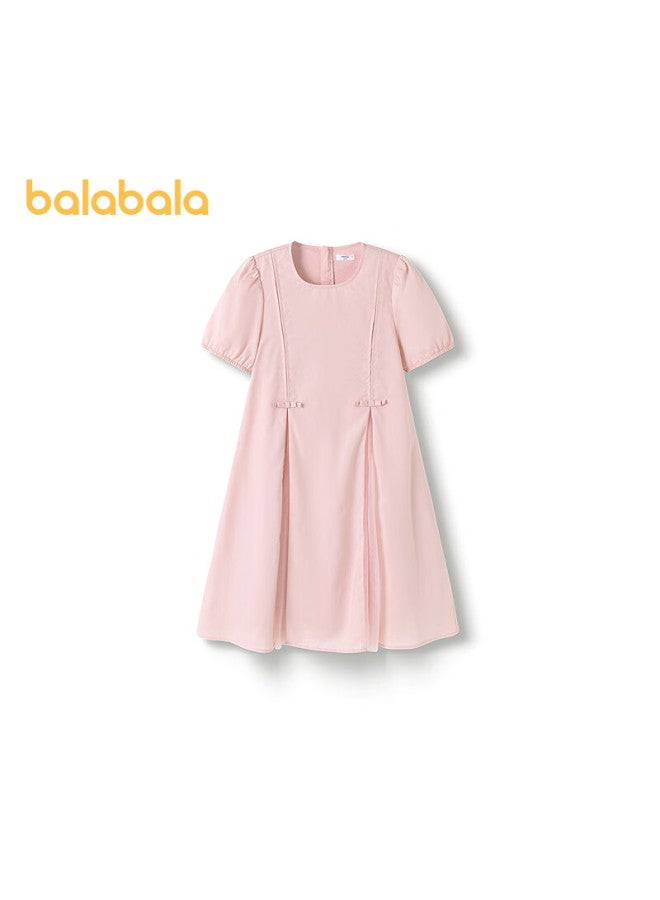 Balabala Girls' Dress Children's Dress Summer Dress For Big Kids With Butterfly Bow Sweet And Fashionable 208225111040 - Image 4