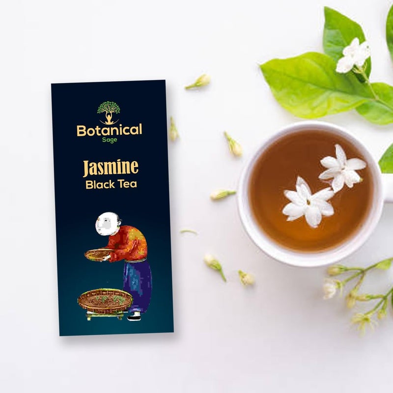 Botanical Sage- Jasmine Black Tea 30 Pyramid Teabags | Darjeeling Black Tea With Jasmine Flower | Selelcted | Luxury Tea - Image 4