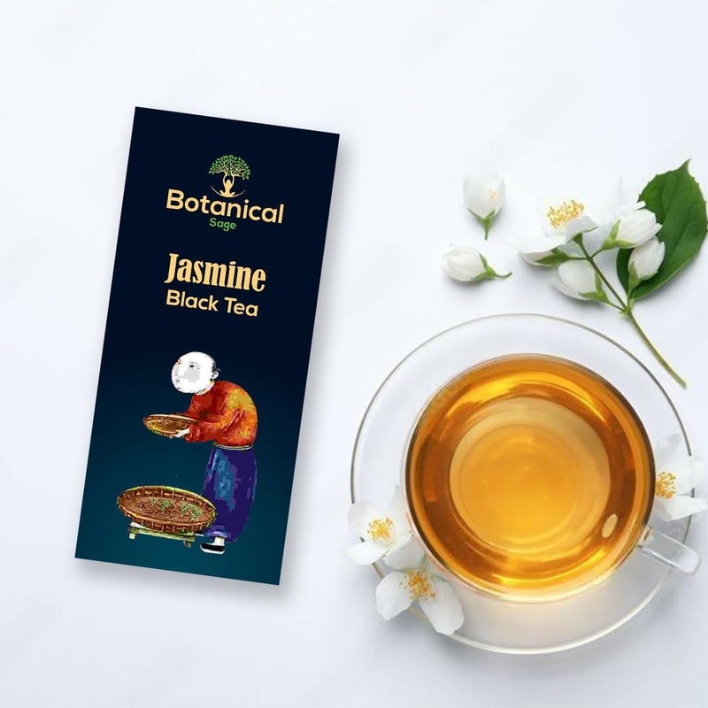 Botanical Sage- Jasmine Black Tea 30 Pyramid Teabags | Darjeeling Black Tea With Jasmine Flower | Selelcted | Luxury Tea - Image 3