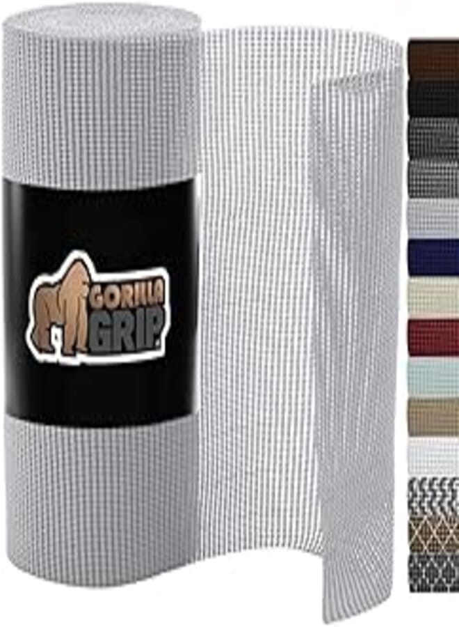 Gorilla Grip Original Drawer and Shelf Liner, Strong Grip, Non Adhesive, Easiest Install, 17.5 Inch x 20 FT Roll, Durable and Strong Liners, Drawers, Shelves, Cabinets, Storage, Kitchen, Light Gray