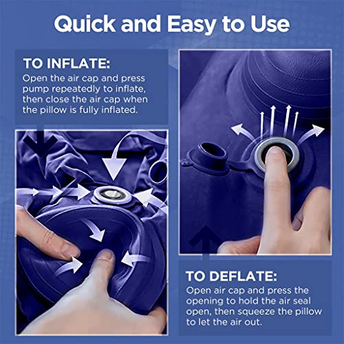 Optifit® Inflatable Air Travel Pillow, leg pillows for sleeping, Portable Footrest Pillow for Flight Home Office Footstool Self-inflatable Air Travel Pillow for Adult Kids, Blue - Image 4