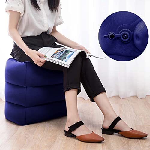 Optifit® Inflatable Air Travel Pillow, leg pillows for sleeping, Portable Footrest Pillow for Flight Home Office Footstool Self-inflatable Air Travel Pillow for Adult Kids, Blue - Image 5
