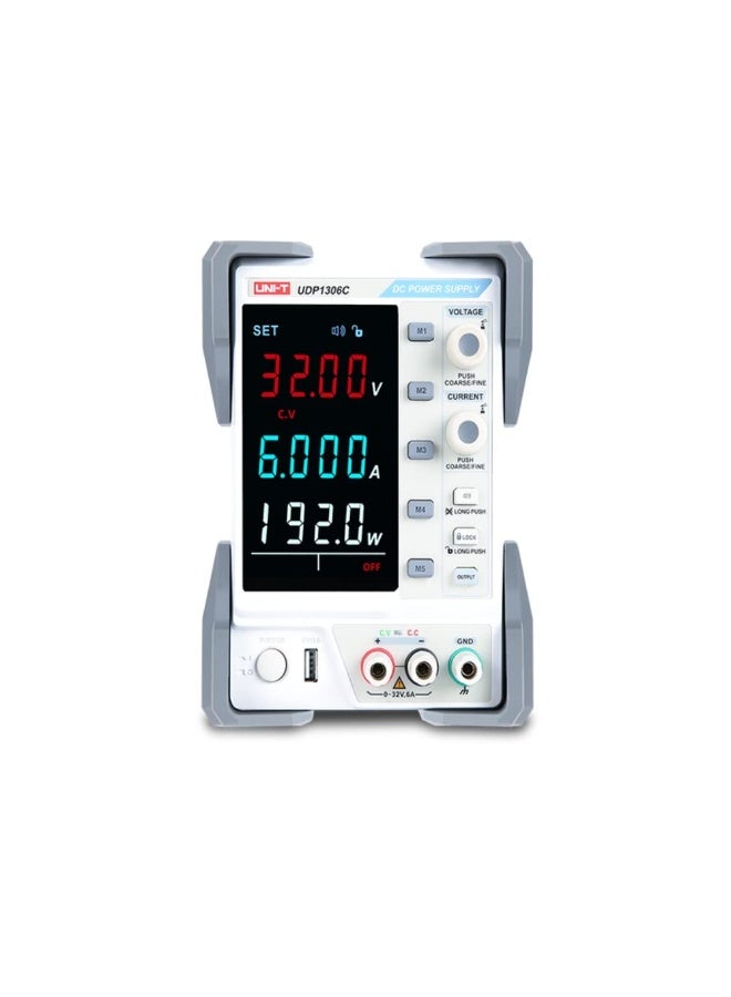 يوني تي UNI-T UDP1306C مزود طاقة مختبر التيار المستمر الخطي القابل للبرمجة مع قناة واحدة؛ 192W; 0-32 فولت؛ 0-6A; دقة 10mV/1mA، دقة التعديل: الجهد: < (0.01٪ + 3mV)، التيار: ≤(0.1٪ + 3mA) - Image 1