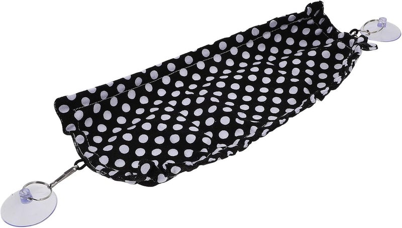 ARTIBETTER Reptile Lizard Hammock Mesh Hanging Bed with Suction Cups for Small Pets Hamster Chinchilla Cage Swing Black Polka Dot - Image 1
