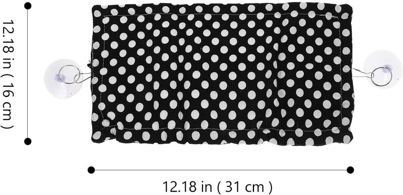 ARTIBETTER Reptile Lizard Hammock Mesh Hanging Bed with Suction Cups for Small Pets Hamster Chinchilla Cage Swing Black Polka Dot - Image 2