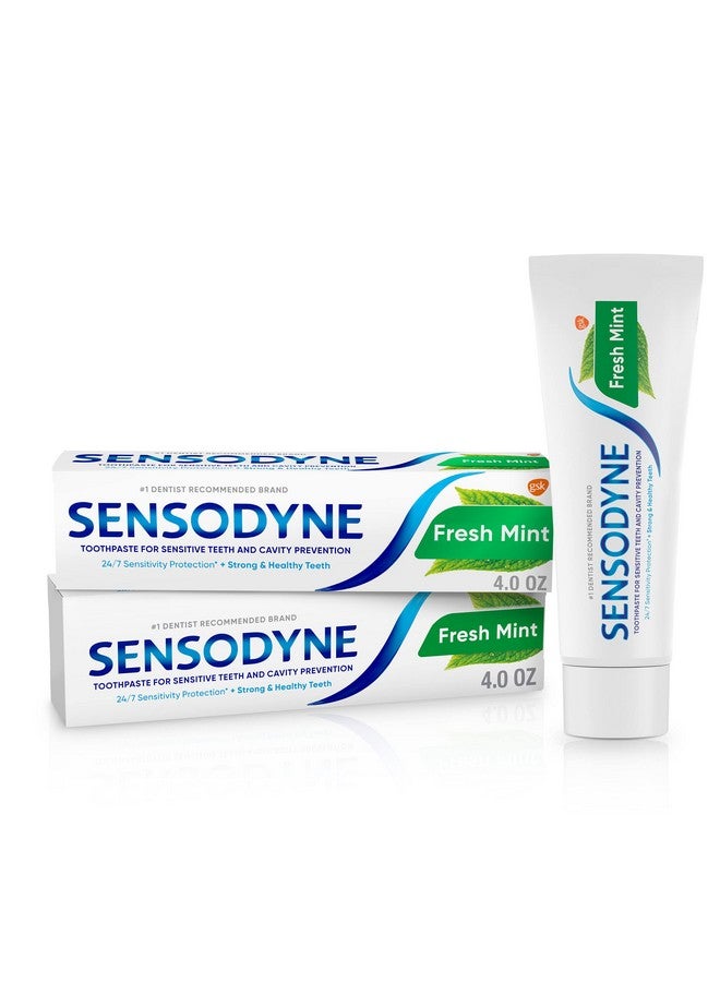 Sensodyne Fresh Mint Sensitive Toothpaste Ada Accepted Toothpaste For Cavity Prevention And Sensitive Teeth Treatment4 Ounces (Pack Of 2) - Image 1