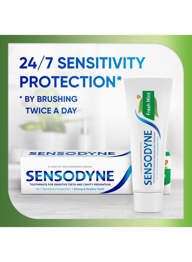 Sensodyne Fresh Mint Sensitive Toothpaste Ada Accepted Toothpaste For Cavity Prevention And Sensitive Teeth Treatment4 Ounces (Pack Of 2) - Image 4