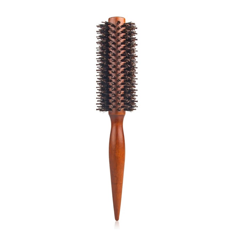 Bluejw Hot Sale Salon Styling Tool Boar Bristle Mixed Nylon Taper Shank Wood Hair Brush - Brown Round Comb for Hairbrushes - Image 1