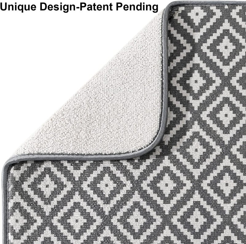 SUBEKYU Dish Drying Mat for Kitchen 2 Pack, Ultra Absorbent Microfiber Dishes Drainer Mats by ,19.2 by 15.8 Inch(Rhombus) - Image 3