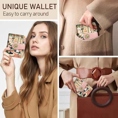 Kelvoris Cute Lovely Black Cats Small Rfid Women Wallet Bifold Zipper Coin Pocket PU Leather Compact Cash Travel Credit Card Holder for Female Ladies Teen Girls 1 ID Window 10 Card Slots - Image 2