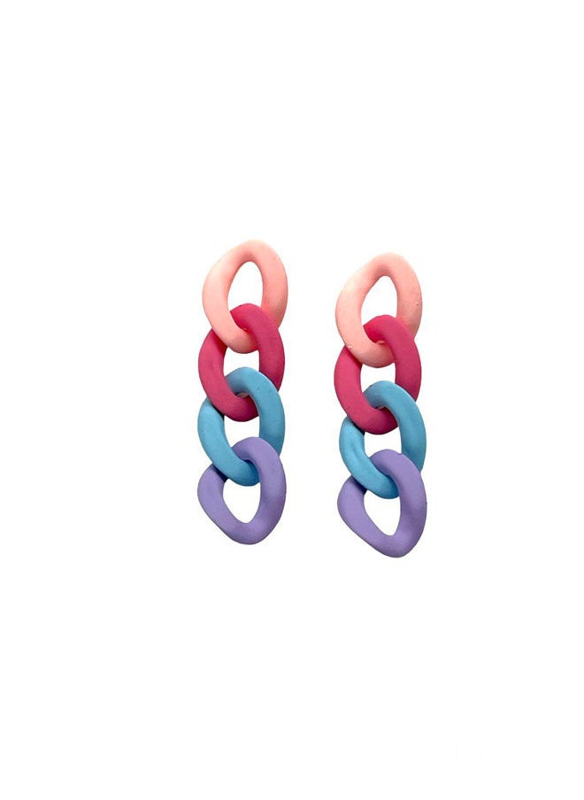 FLUFFY - Colors Chains Earring Of Fluffy Women's Accessories-Multicolour - Image 1