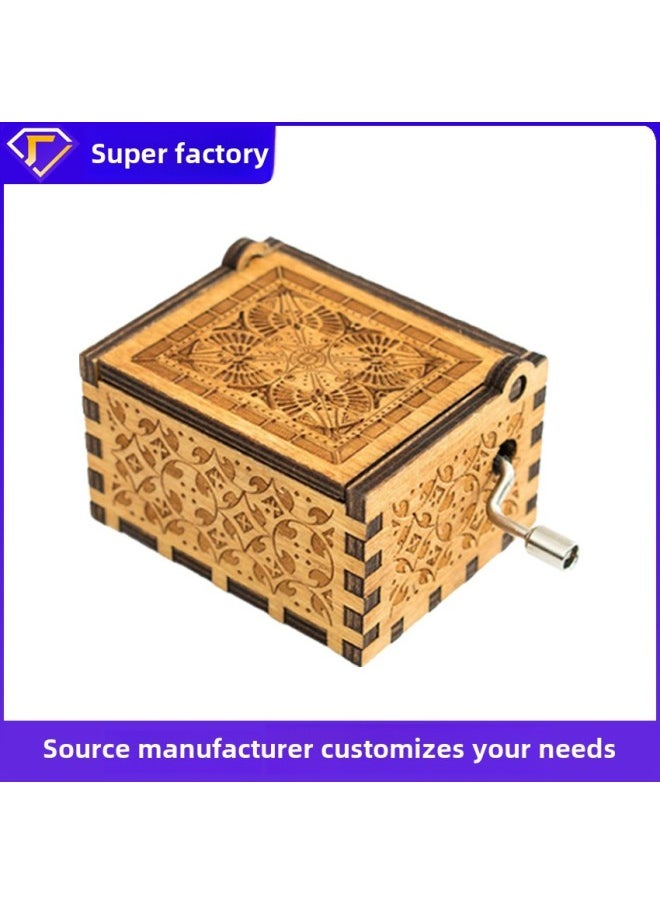 Generic - Source Manufacturers Music Box Custom Diy Wooden Music Box Logo Carving Pattern Fine Color Printing Pattern Exquisite-Dimensions:E - Image 1