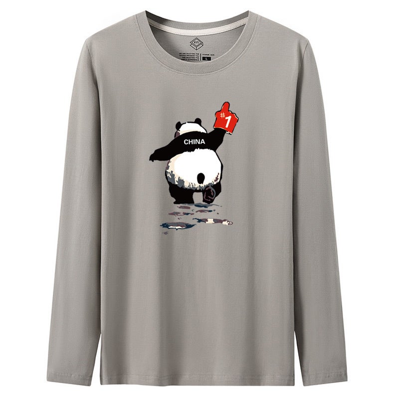 Autumn long-sleeved T-shirt in stock round neck straight casual youth Youth Student men's cotton men's long-sleeved men's T-shirt - Image 4